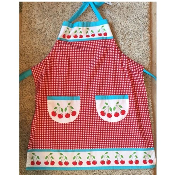 Accessories - New Cherry & Gingham Apron  Retro Style Rockabilly